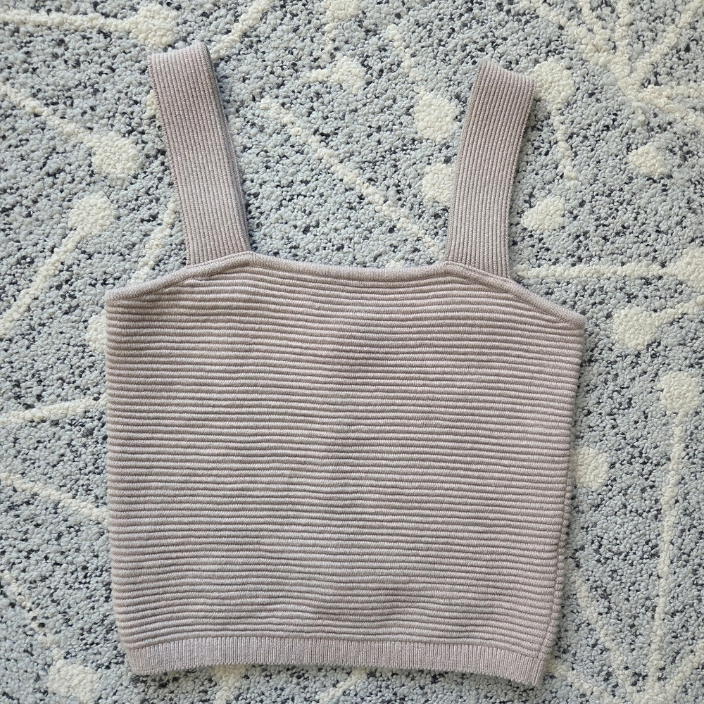 Hollister tan ribbed crop top